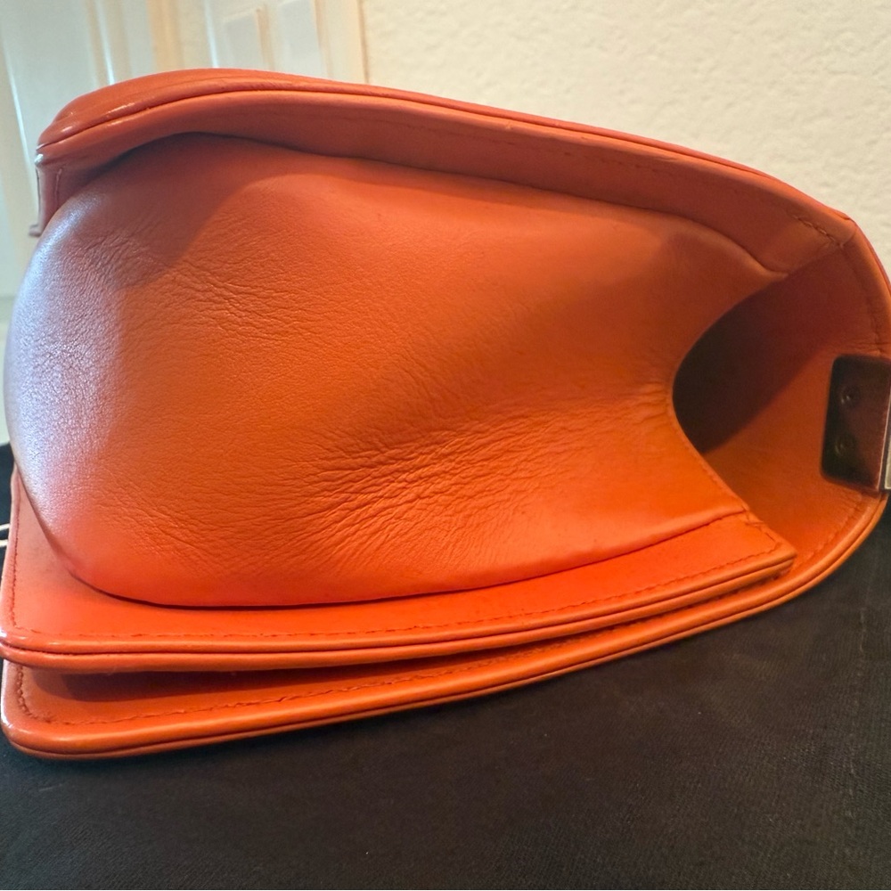 Chanel Vibrant Orange Python Medium Boy Bag - image 4